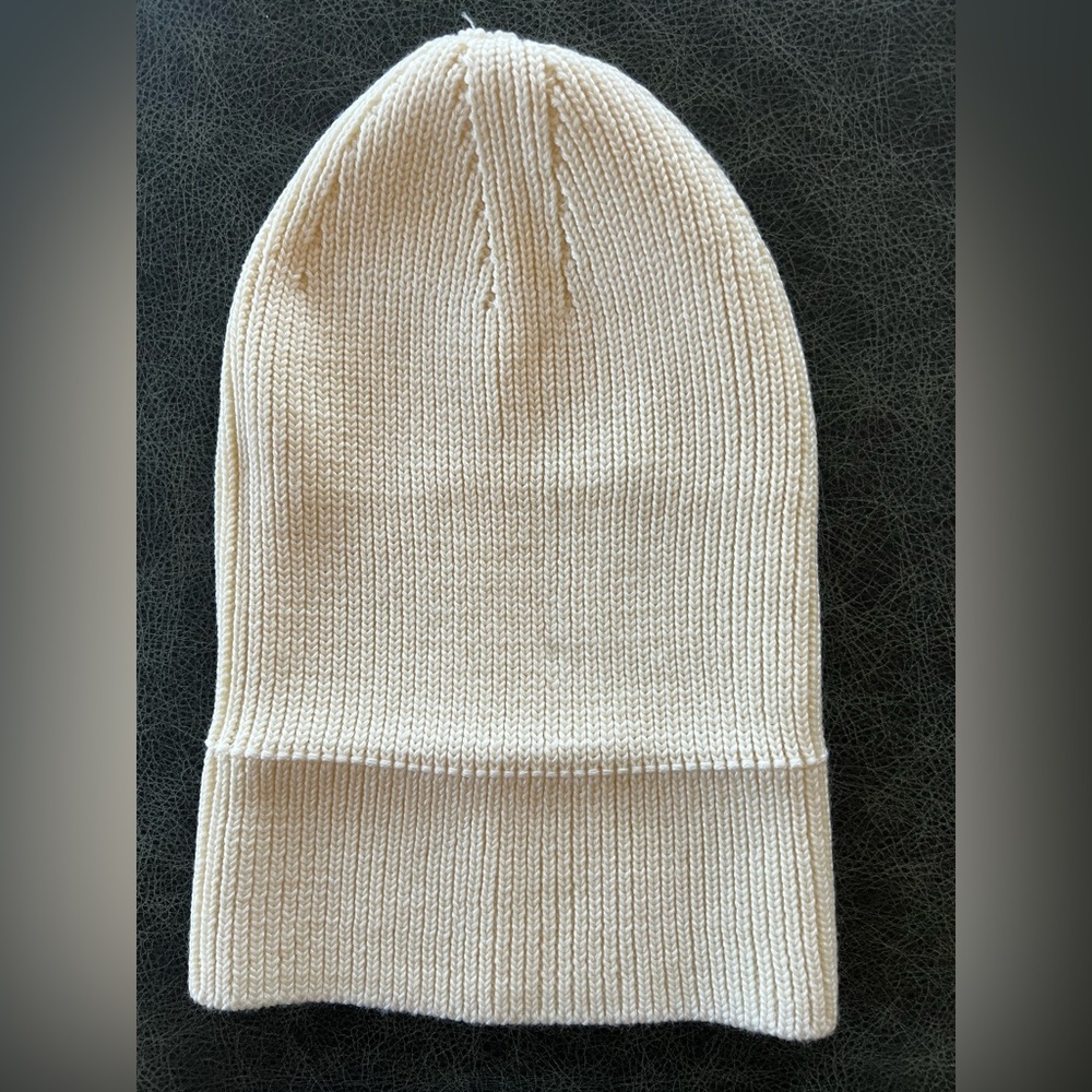 Y-3 Adidas Hat Unisex 100% Wool Knit Beanie Off White One Size - Picture 6 of 10